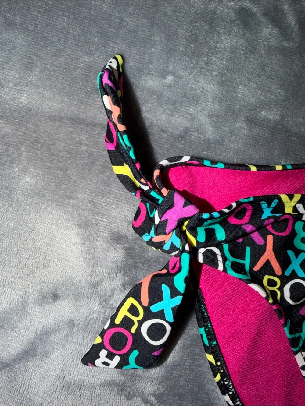 🩵🩷 Roxy Multicolor Letter Print Tie-Side Bikini Bottoms